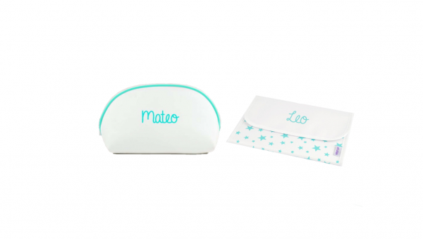 Neceser + Portadocumentos con Nombre Mint