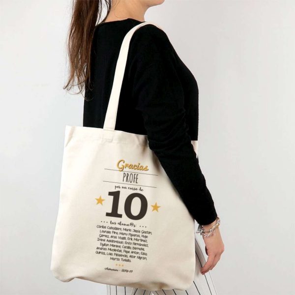 Bolso de Algodón Orgánico Profe 10 Natural