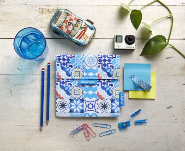 Bolsa Ecologica Almuerzo/Merienda Patchwork Azul - Imagen 2