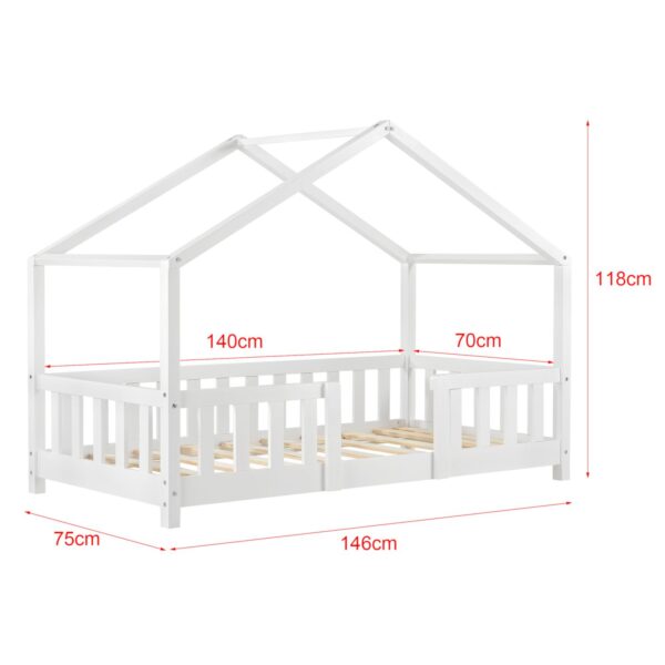 Cama Casita + Somier Sandy 70x140 cm Blanco - Imagen 7