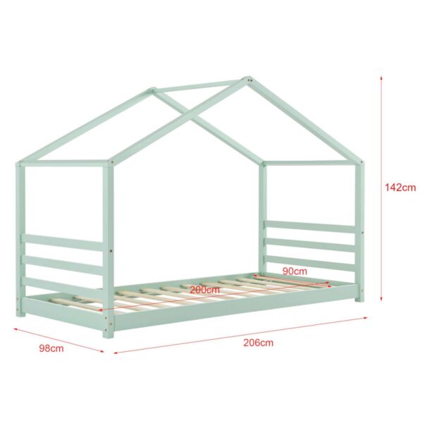 Cama Casita + Somier Pia Mint 90x200 cm - Imagen 3