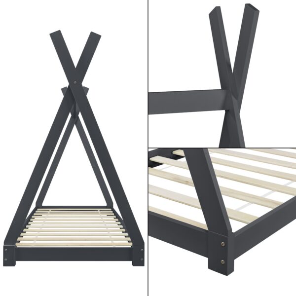 Cama Tipi+ Somier 90x200cm Gris Oscuro - Imagen 7