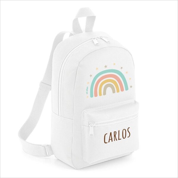 Mochila Infantil 5-8 años Soft Rainbow Blanco Personalizada