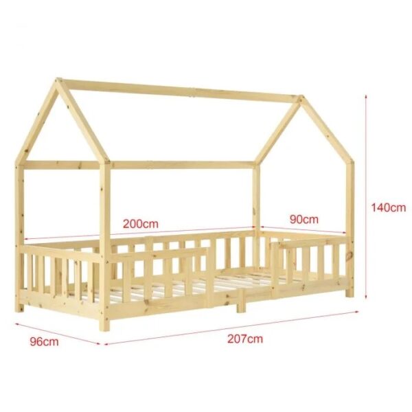 Cama Casita + Somier Sandy 90x200 cm Pino - Imagen 7